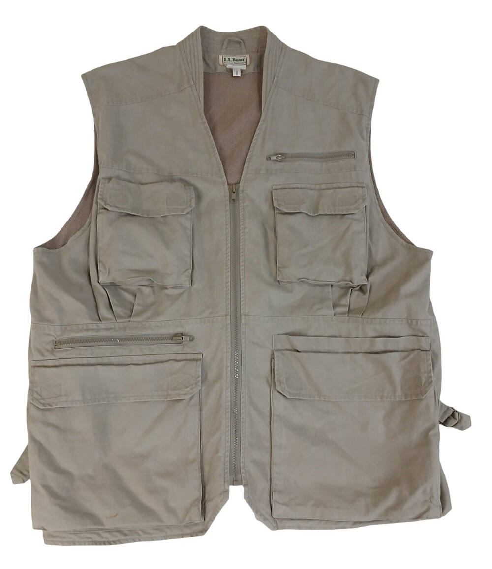 Vintage 90s LL Bean Safari Photography Outdoor Fishing Vest Utility XL #1704
